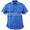 Men's Light Blue PolyCotton Short Sleeve Work Shirts With Epaulet