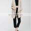 Styleish and classic collarless draped open front trench jacket of women NT201