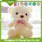 custom soft white plush teddy bear toys with color bow tie