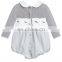 Wholesale high quantity plain grey cute beautiful Baby Girl Romper