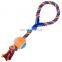 New Design Multi Colored EcoFriendly Wholesale Pet Dog Toy Dental Ball TPR Cotton Rope