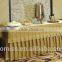 Luxury satin ruffled table skirting, polyester table skirting, table linen