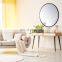 Contemporary iron frame round  wall mounted  black mirror