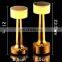 Luxury decorative gold Aluminum Hotel restaurant Rechargeable LED lighting barTable Lamp