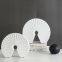 Chinese Sector Abstract White Black Ceramic Decoration Decor For Office Home