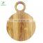 Customized Wooden chopping block Teak wood Round Cutting Board Set 3 with Handle