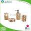 Best mable decoration hotel washroom used plastic inlaying luxury bathroom home accessory set