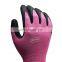 Ladies Women Pink Safety Latex Foam Rubber Coated Garden Work Gloves