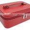 Red Leather cosmetic box,Jewelry storage case,Makeup travel case