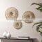 Hot Selling Natural Water Hyacinth Mirror Wrapped Metal Wall Decor 3 Piece Set Vintage Decoration High Quality