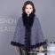2025 new coat cloak imitation fur knitted shawl coat plush outside to wear