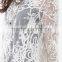 Autumn Ladies White Sheer Embroidered Mesh Tops