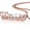 2016 Newest Fashionable 925 Sterling Silver Monogram Necklace 18k Rose Gold Plated Any Name Necklaces