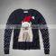 Lady winter knitting wear o-neck jacquard christmas sweater pullover