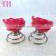 girls hair accessories red rose shape metal plastic hair barrettes for kids