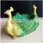 2016 cheap price peacock resin vase animal flower pot for home decor