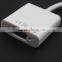 White Active Mini Displayport DP to VGA RGB Female adapter cable support ATI eyefinity