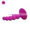 Silicone anal beeds plug with sucker sex toys F019
