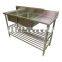Australia Commercial Catering Kitchen Sink with Work Table, Stainless Steel Kitchen 1 one Compartment Sink with Drainer