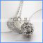 4 Colours Rhinestones Pave Hollow Baby Musical Chime Bell Box Bead Angel Wing Harmony Pregnancy Jewelry Necklace BAC-M035