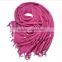 Factory supply 100%wool shawl / scarf with solid colour