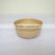 round bamboo bowl, natural inside color outside
