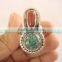 Sterling Silver Coral & Turquoise. Ring, Semiprecious Ring, sterling silver rings