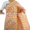 Best selling nigeria special swiss design double orangze lace fabric with stones