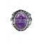 Amethyst Oval Cabochon 925 Sterling Silver Rings