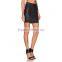 2015 black coated fabric super mini skirt JXH386
