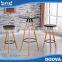 Modern high bar stool with wood legs
