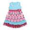 2016 popular summer red arrow pattern sleeveless baby frock design girl dress