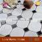 Octagon white marble mixed Nero Marquina premium mosaics tile