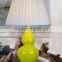 SAA CE CUL ROHS brass metal base yellow porcelain desk light with empire lampshade