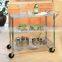 3 tiers Steel trolley wire shelving chrome