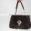 Factory price exotic skin hanfbags real mink fur bags for fashion women