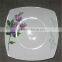Daily used white porcelain square shape dinner plate white square wholesale dinner plates