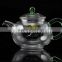 250ml Egg Shape Borosilicate Glass Tea Pot/teapot with Jade Handle, Stainless Steel Insert Spout