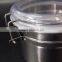 Set Of 4 Airtight Clip Top Food Storage Container Stainless Steel Spice Jar With Acrylic Lids