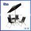 6 piece garden Deluxe patio furniture with 4 folding Chairs & 1table & Parasol