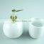 White ceramic bathroom accessories set 2 / lotion dispenser & tumbler with color gift box