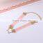 gold hollow star charm silk ribbon bracelet