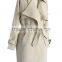 Beige /Grey/Indigo blue color Open front design Full lined long jacket,beautiful women Belted Textured Trench jacket Coat
