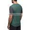 made from cationic fabric mens gym wear t-shirt muscle fitted shirts