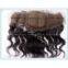 Brazilian virgin hair body wave silk base front lace closure , 4