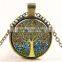 XP-TGN-LT-101 Wholesale Pendant Family Glass Colorful Time Gem Life Tree Charm Dome Cabochon Necklace For Ladies