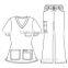 2014 hot sale medical uniform Missy fit V neck women's scrub set formal matching tops&pants