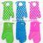 Wholesale Kitchen Gloves Trendy Plain Dye Silicone Oven Glove And Dotted Cotton Twill Oven Mitten