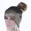 Adult hair ball bronzing pure color knitted hat men and women fashion warm ear protection hat