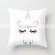 Blue Color Cartoon Unicorn Pillow Case Cover 18'' X 18'' Home Decoration Throw Sofa Chair 3D Printed Cotton Linen Cushion Cover